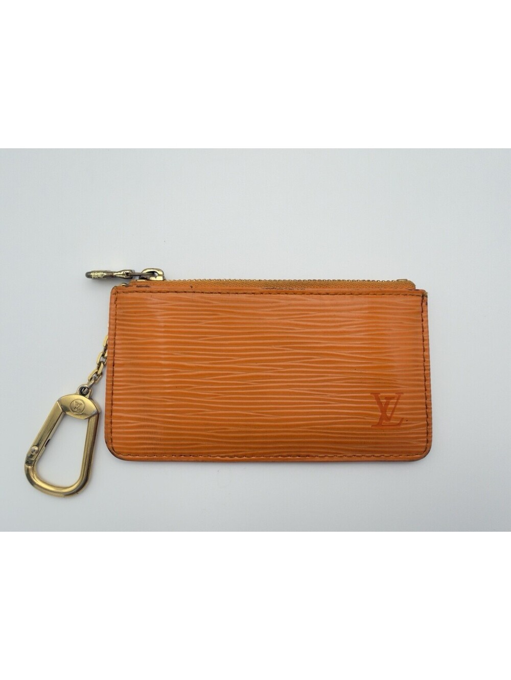 Authentic Vintage Louis Vuitton Epi Pochette Cles Coin Case Orange Epi Leather